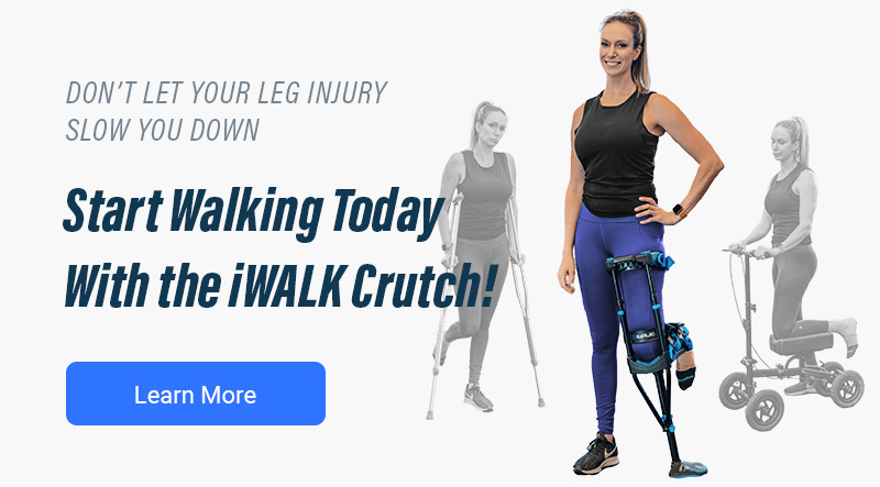 Banner Image woman wearing an iWALK hands-free crutch iWALKFree