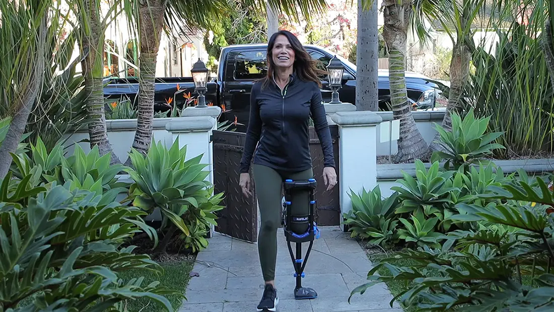 iWALK hands-free crutch user