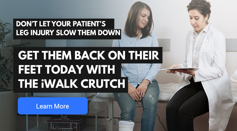Doctor and Patient lower-leg injury - recommend the iWALK hands-free crutch